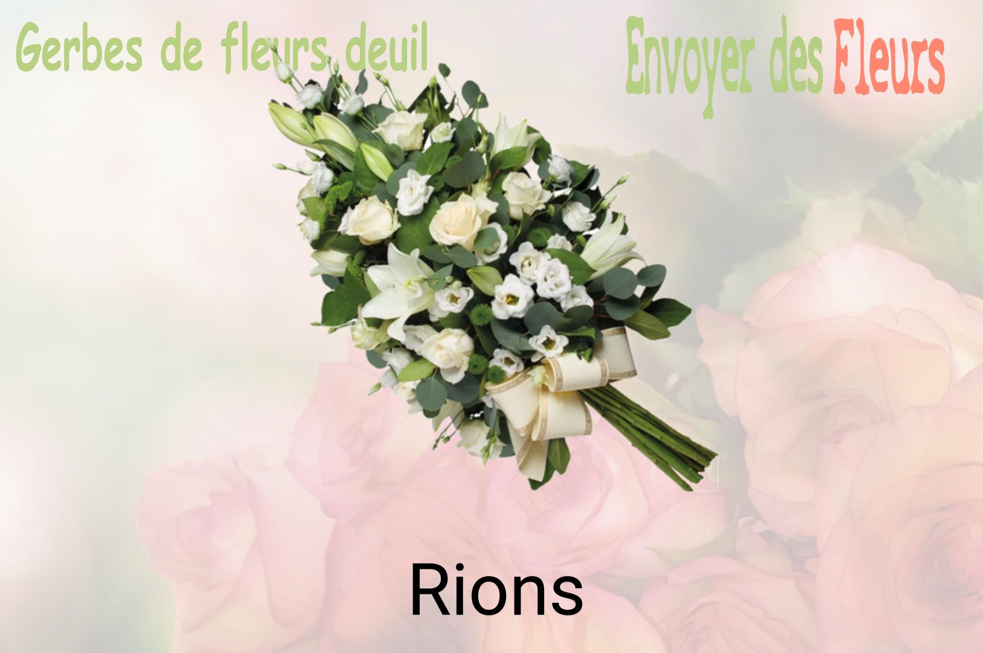 Gerbe de fleurs de deuil livrée à Rions